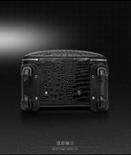 100% Real Leather travel luggage with handbag men head cowhide universal wheel crocodile pattern suitcase 20 inch boarding case