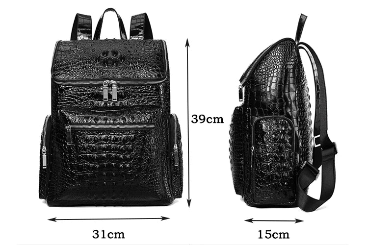 100% Real Leather travel luggage with handbag men head cowhide universal wheel crocodile pattern suitcase 20 inch boarding case