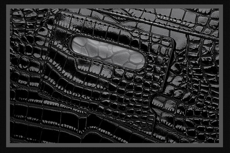 100% Real Leather travel luggage with handbag men head cowhide universal wheel crocodile pattern suitcase 20 inch boarding case