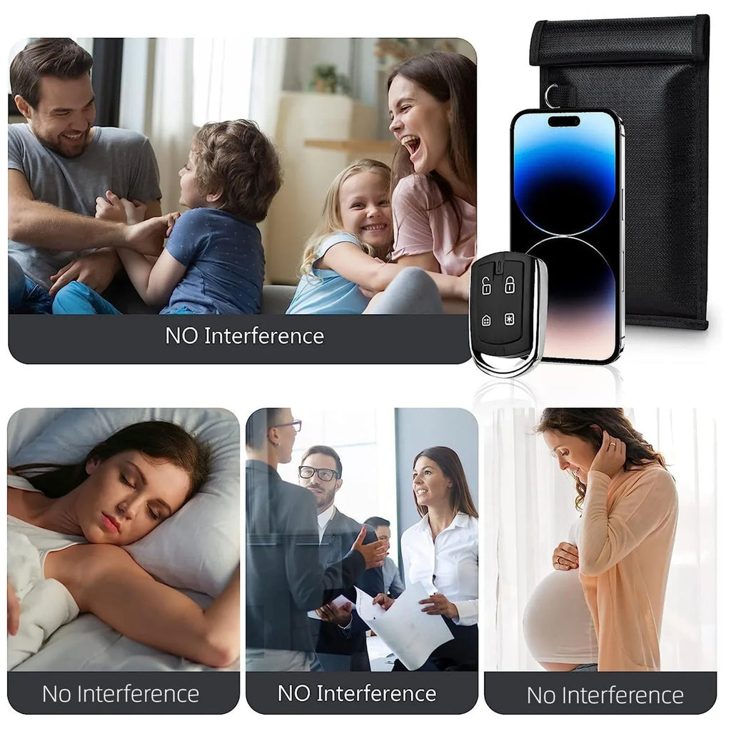 Car Key Signal Blocker Bag Waterproof Fireproof RFID Blocking Pouch Faraday Bag for Car Keys Phone Wallet Anti-Theft Protection