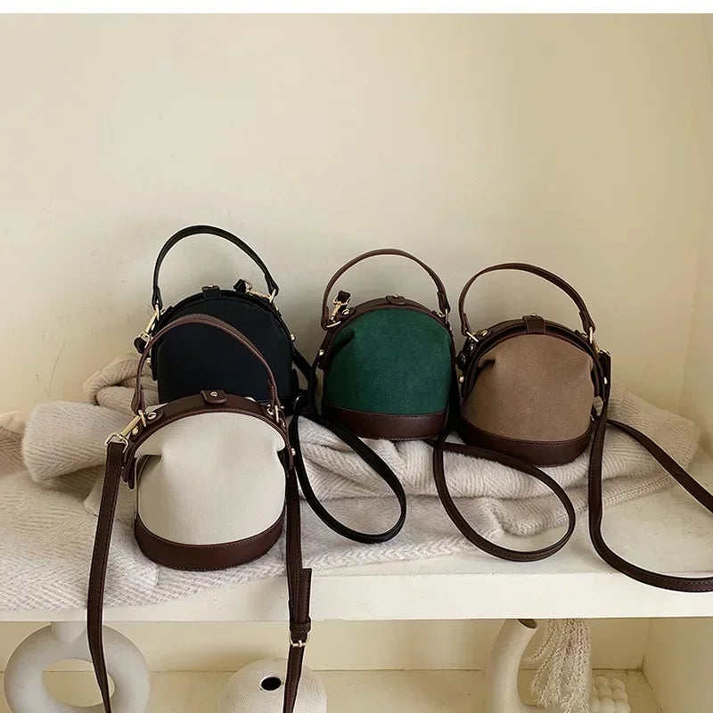 Autumn Winter Network Red One Shoulder Women's Bag New Fashion Crossbody Versatile Ins Texture Bucket Bag Shoulder Bags