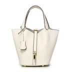 New Leather Luxury Handbag, High-end Soft Leather Bucket Bag, Cowhide Portable Gift Bag, Commuting Versatile Women's Bag