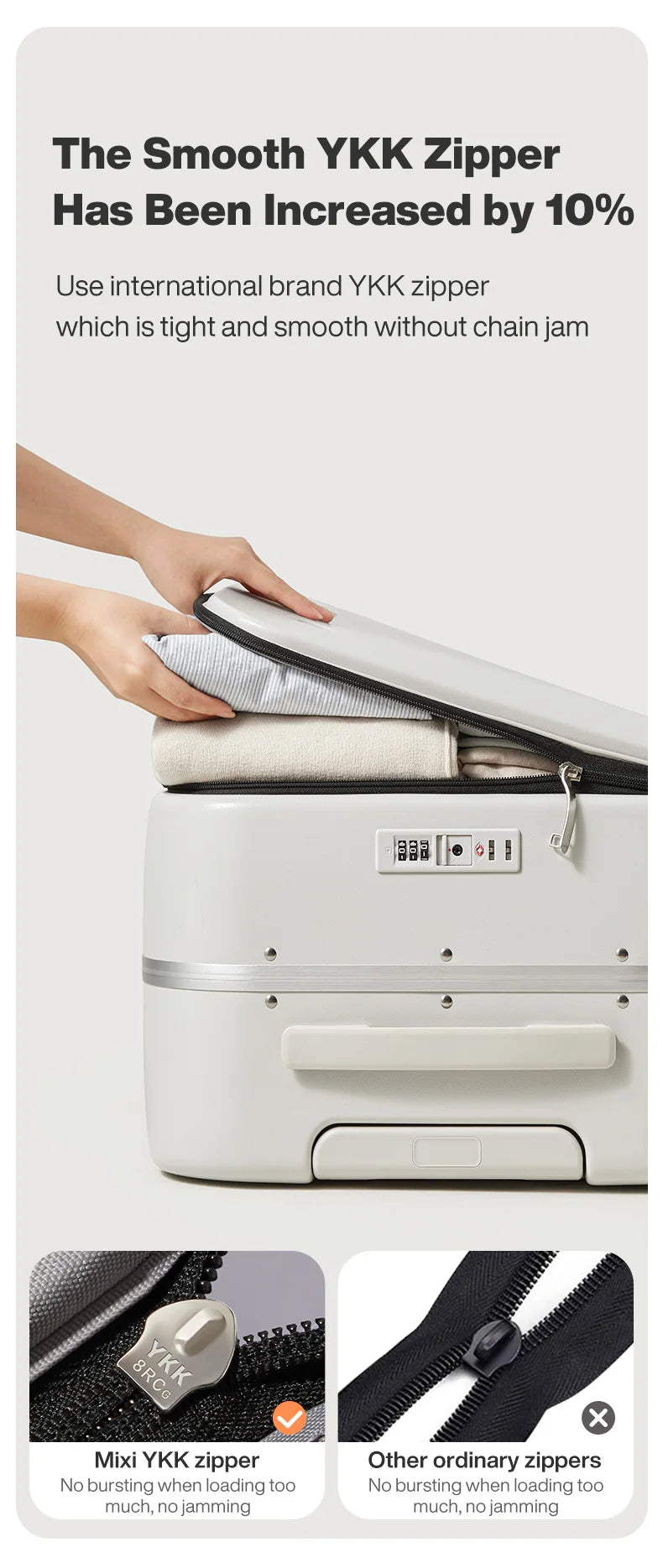 Mixi New PC Aluminum Frame Suitcase Front Opening Rolling Travel Luggage 20 Inch Carry-On 24 26 Inch M9291