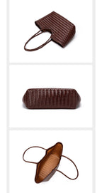 Genuine Leather Handwoven Tote Bag Women's Fashion Shopping Bag Large Capacity Shoulder Bag Luxury Design  Vegetable Basket