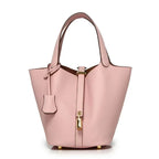 New Leather Luxury Handbag, High-end Soft Leather Bucket Bag, Cowhide Portable Gift Bag, Commuting Versatile Women's Bag