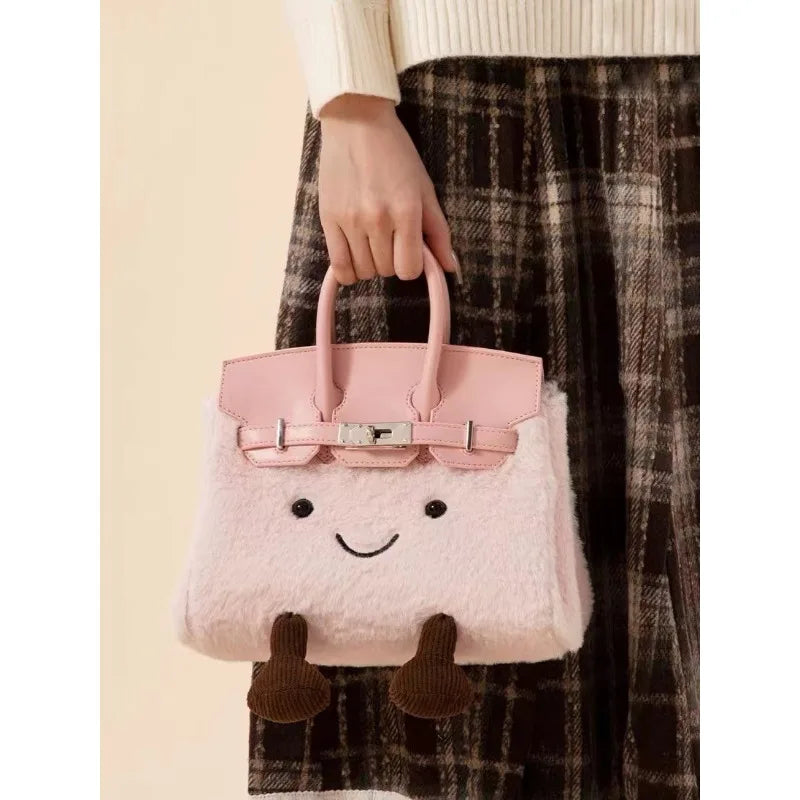 Niche design jllycatlm wind doll bag knock cute plush platinum bag bk elf tote bag