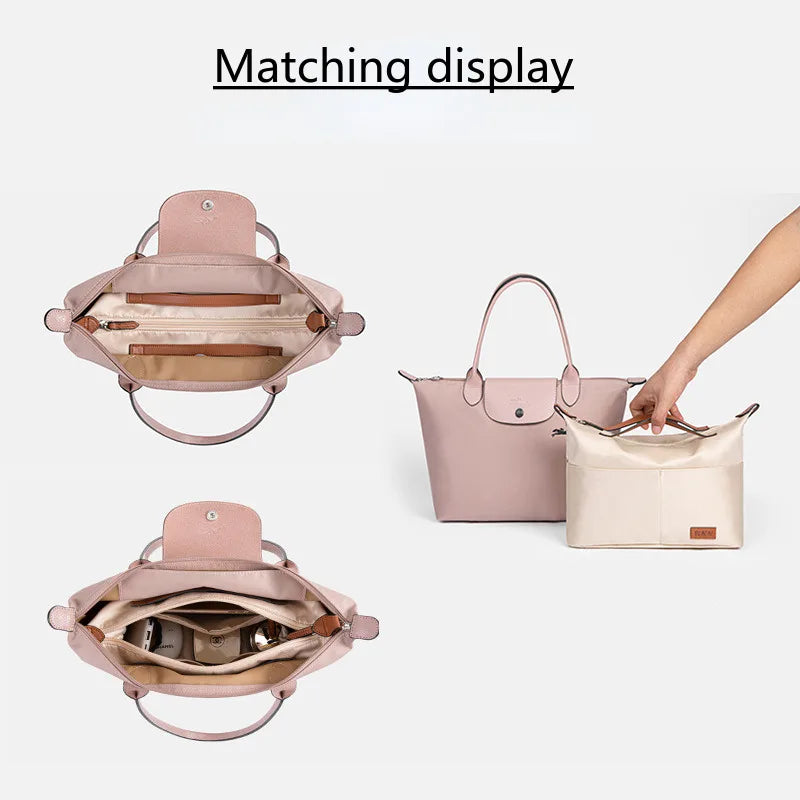 Lipstick Toner Nylon Insert Organizer Bag for Longchamp LE PLIAGE Bag Luxury Handbags Travel Inner Purse Portable Makeup Bags