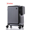 20 Inch Multi Functional Dual Opening Suitcase PC Luggage with USB Port Phone Holder Brake Wheels Travel Luggage for Men Women