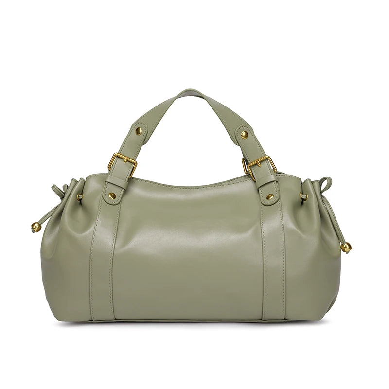 2026 New Women's Bag Boston Bag Solid Color Simple Handbag Working Bag Shoulder Crossbody Tote Soft