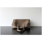 Premium First Layer Cowhide Boston Genuine Leather Women's Bag Simple Large Capacity Bowling Armpit Bag Portable Messenger Bag