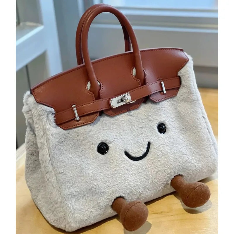 Niche design jllycatlm wind doll bag knock cute plush platinum bag bk elf tote bag