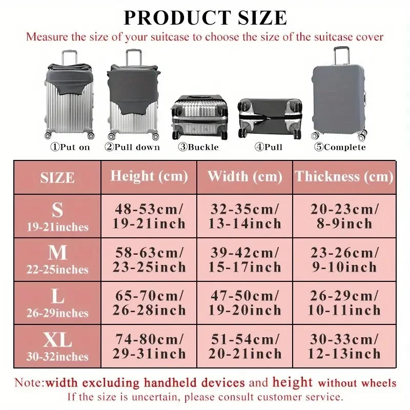 Fashion travel suitcase protective cover Luggage Protective Cover Solid Color Suitable for 18-28 Inch Suitcases