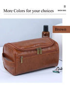 Leather Toiletry Bag for Men Women Dopp Kit Mens Hanging Toiletry Bag Travel Toiletry Bag for Traveling Large Cosmetic Bag for T