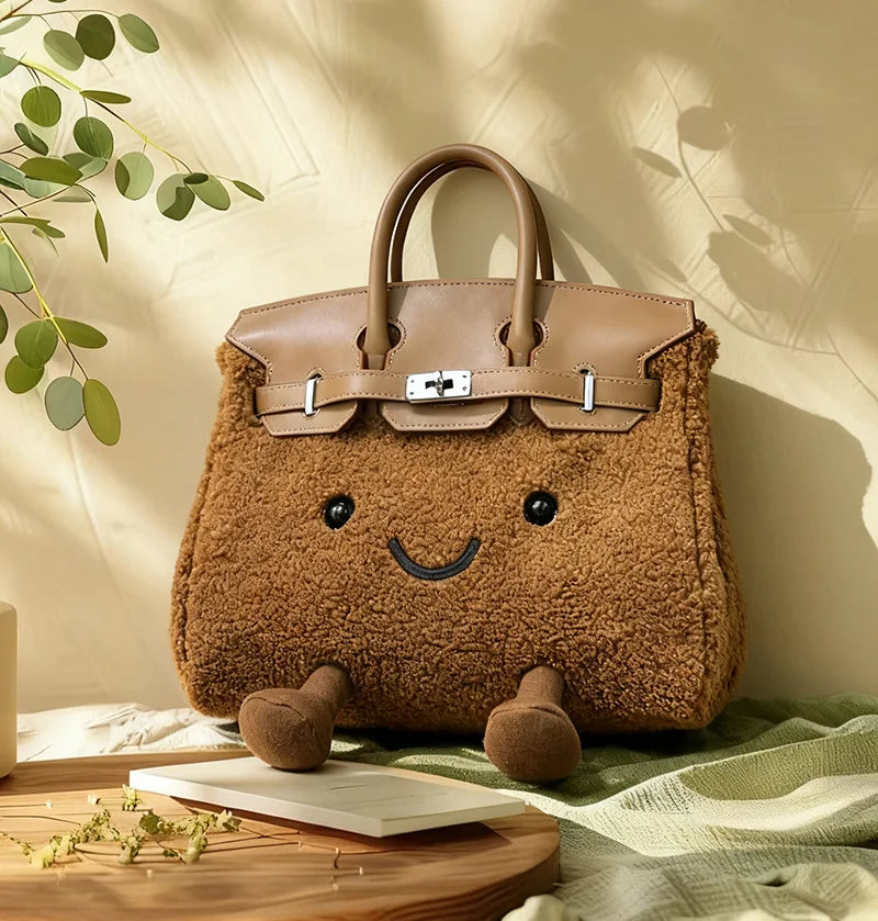 Niche design jllycatlm wind doll bag knock cute plush platinum bag bk elf tote bag