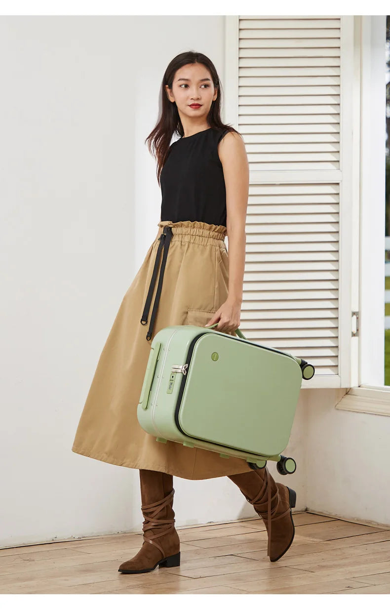 Mixi New PC Aluminum Frame Suitcase Front Opening Rolling Travel Luggage 20 Inch Carry-On 24 26 Inch M9291