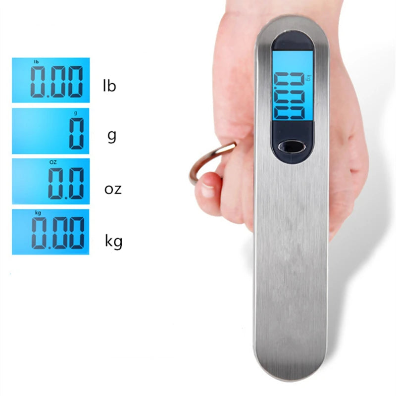 Portable Scale Digital LCD Display 110lb/50kg Electronic Luggage Hanging Suitcase Travel Weighs Baggage Fishing Scale with Hook