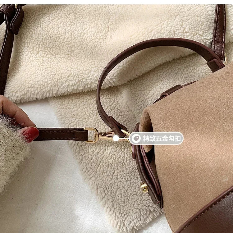 Autumn Winter Network Red One Shoulder Women's Bag New Fashion Crossbody Versatile Ins Texture Bucket Bag Shoulder Bags