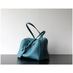 Premium First Layer Cowhide Boston Genuine Leather Women's Bag Simple Large Capacity Bowling Armpit Bag Portable Messenger Bag