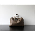 Premium First Layer Cowhide Boston Genuine Leather Women's Bag Simple Large Capacity Bowling Armpit Bag Portable Messenger Bag