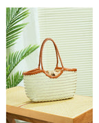Genuine Leather Handwoven Tote Bag Women's Fashion Shopping Bag Large Capacity Shoulder Bag Luxury Design  Vegetable Basket