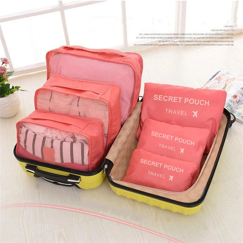 6-Piece Travel Packing Cubes Set - Luggage Organizer Bags