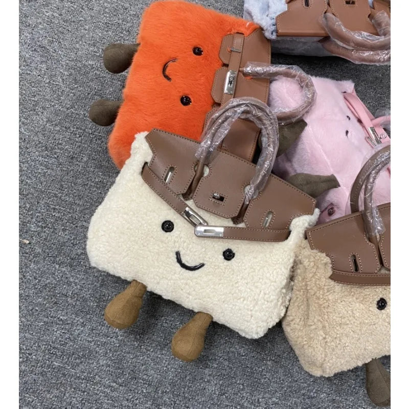 Niche design jllycatlm wind doll bag knock cute plush platinum bag bk elf tote bag