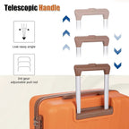 Orange 3-Piece ABS Luggage Set with Spinner Wheels: 22, 14, 9 Airline Approved Suitcases