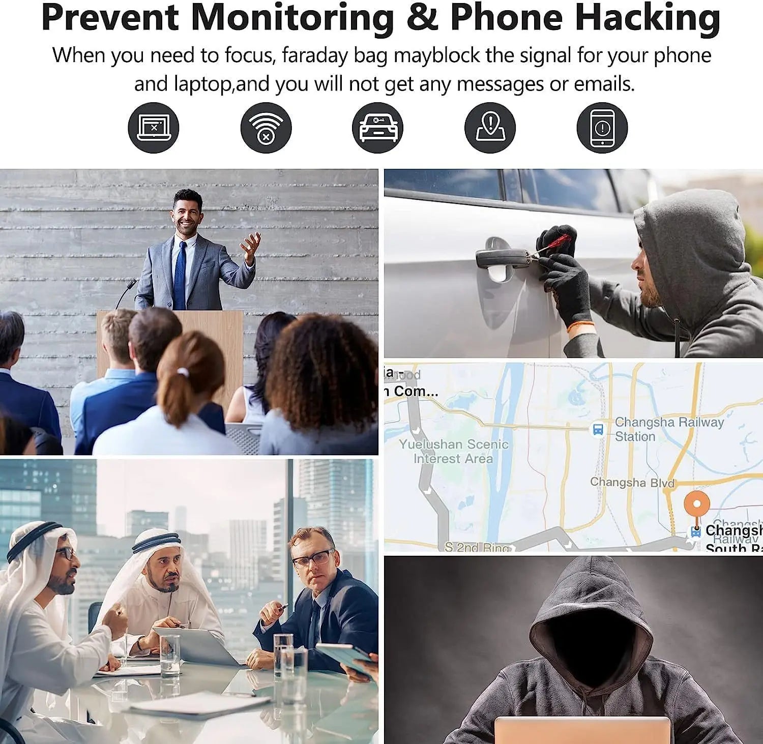 Car Key Signal Blocker Bag Waterproof Fireproof RFID Blocking Pouch Faraday Bag for Car Keys Phone Wallet Anti-Theft Protection