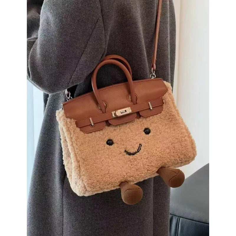 Niche design jllycatlm wind doll bag knock cute plush platinum bag bk elf tote bag