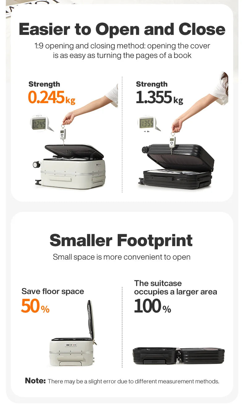 Mixi New PC Aluminum Frame Suitcase Front Opening Rolling Travel Luggage 20 Inch Carry-On 24 26 Inch M9291