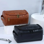 Leather Toiletry Bag for Men Women Dopp Kit Mens Hanging Toiletry Bag Travel Toiletry Bag for Traveling Large Cosmetic Bag for T