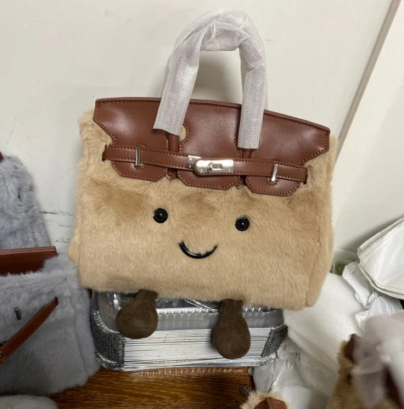 Niche design jllycatlm wind doll bag knock cute plush platinum bag bk elf tote bag