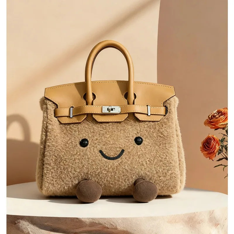 Niche design jllycatlm wind doll bag knock cute plush platinum bag bk elf tote bag