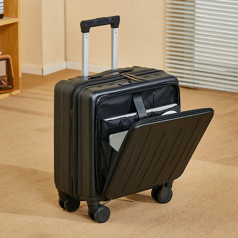 Light Weight Suitcase 18 inches Suitcase Large Capacity Travel Case Swivel Wheels Suitcase Small Luggage Compartment