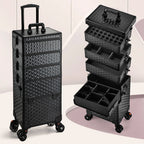 Professional Makeup Train Case on Wheels, Extra Large Cosmetic Case  Rolling Makeup Case Trolley Makeup Organizer with Wheels