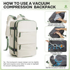 Large Travel Backpack Storage Vacuum Compression Bags with Pump, Waterproof Vacpack Backpack Women Men Business Vacuum Backpack