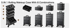 Professional Makeup Train Case on Wheels, Extra Large Cosmetic Case  Rolling Makeup Case Trolley Makeup Organizer with Wheels