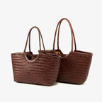 Genuine Leather Handwoven Tote Bag Women's Fashion Shopping Bag Large Capacity Shoulder Bag Luxury Design  Vegetable Basket