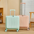 Light Weight Suitcase 18 inches Suitcase Large Capacity Travel Case Swivel Wheels Suitcase Small Luggage Compartment