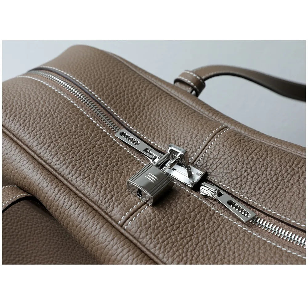 Premium First Layer Cowhide Boston Genuine Leather Women's Bag Simple Large Capacity Bowling Armpit Bag Portable Messenger Bag