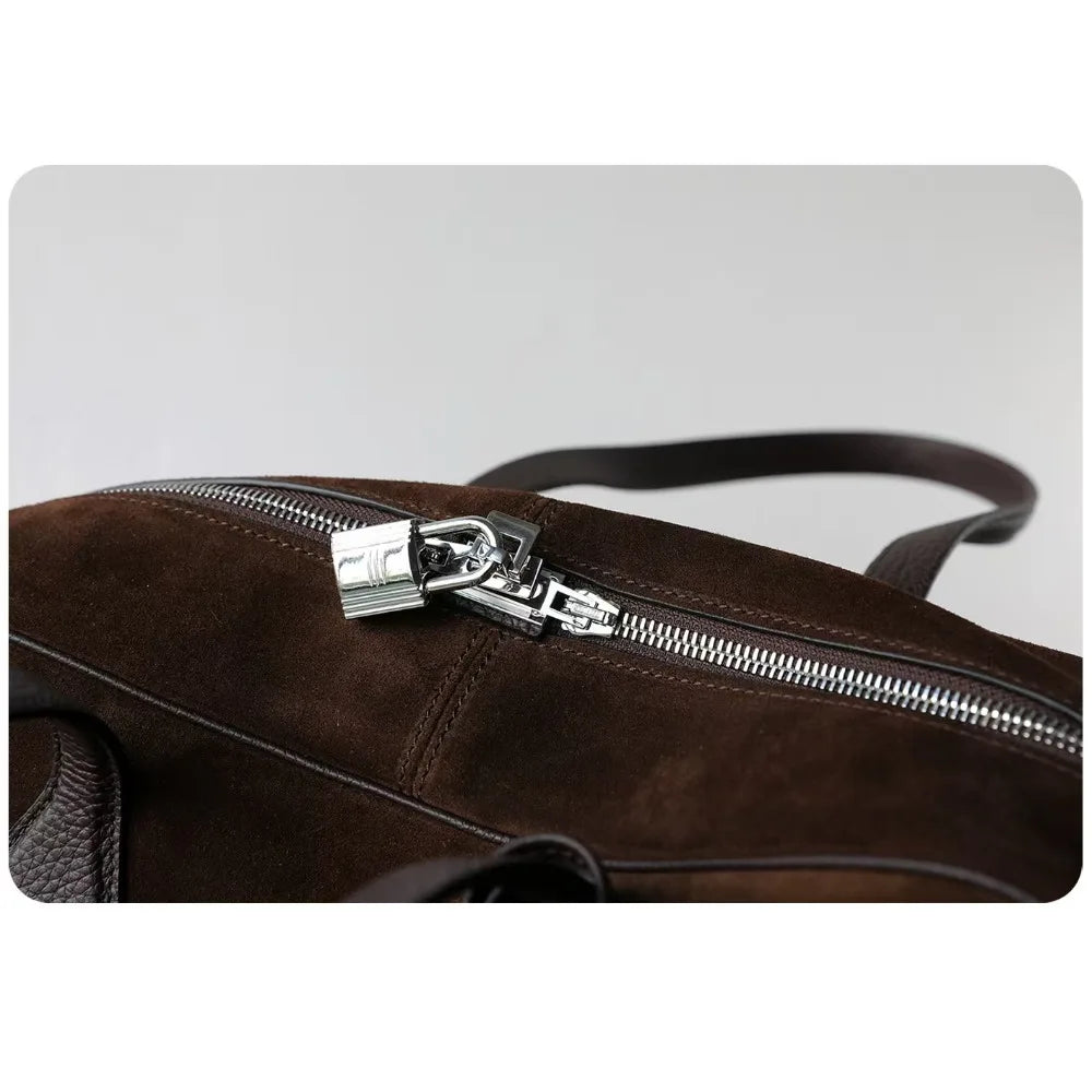 Premium First Layer Cowhide Boston Genuine Leather Women's Bag Simple Large Capacity Bowling Armpit Bag Portable Messenger Bag