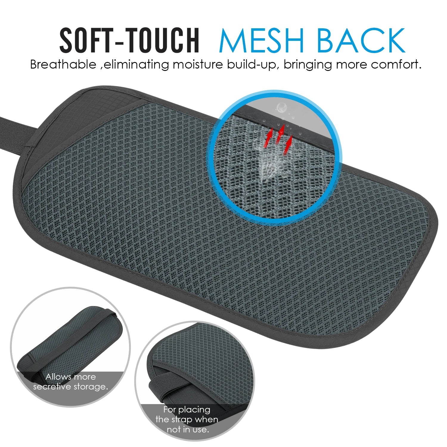 MoKo Secure Travel Money Belt Undercover Hidden RFID Blocking Travel Wallet Anti-Theft Passport Wallets for Men Women