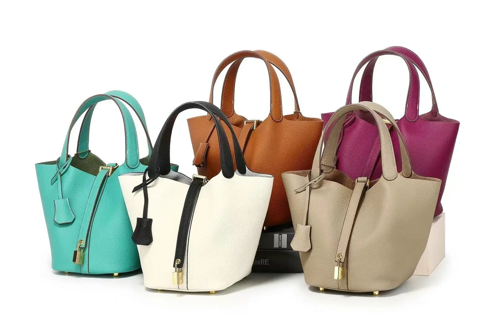 New Leather Luxury Handbag, High-end Soft Leather Bucket Bag, Cowhide Portable Gift Bag, Commuting Versatile Women's Bag