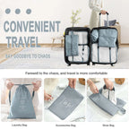 7PCS/SET Travel Organizer Storage Bags Suitcase Packing Cubes Set Cases Portable Luggage Clothes Shoe Tidy Pouch Folding.A-ZMT