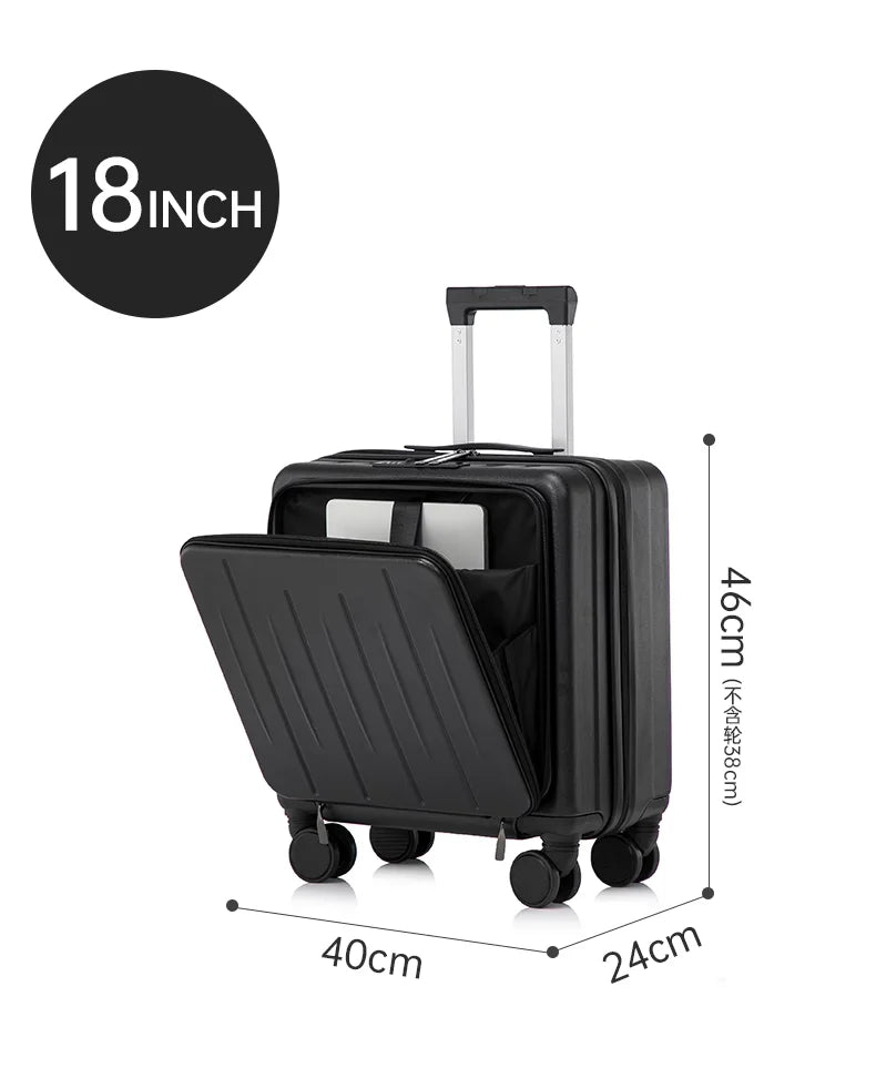 Light Weight Suitcase 18 inches Suitcase Large Capacity Travel Case Swivel Wheels Suitcase Small Luggage Compartment