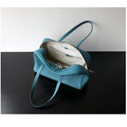 Premium First Layer Cowhide Boston Genuine Leather Women's Bag Simple Large Capacity Bowling Armpit Bag Portable Messenger Bag