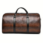 Large Capacity Retro Crocodile-Textured Travel Duffel Bag - Durable Unisex Vacation Luggage,  Versatile Gift for Men & Women