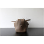 Premium First Layer Cowhide Boston Genuine Leather Women's Bag Simple Large Capacity Bowling Armpit Bag Portable Messenger Bag