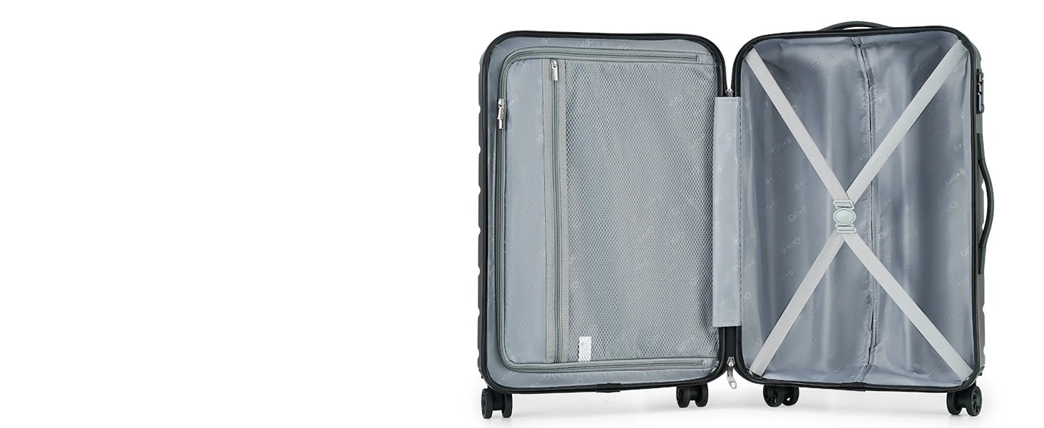 Coolife Luggage 3 Piece Set Suitcase Spinner ABS+PC Hardshell Lightweight TSA Lock USB Port, 20in 24in 28in Carry on Expanda