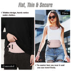 MoKo Secure Travel Money Belt Undercover Hidden RFID Blocking Travel Wallet Anti-Theft Passport Wallets for Men Women